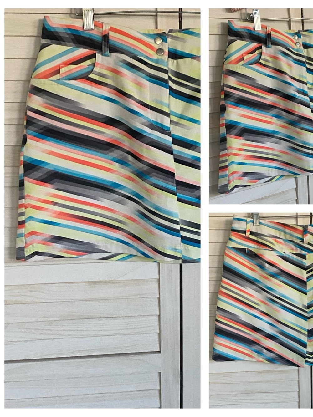 Slazenger Multicolor Striped Skort Athletic Activewear SZ 8